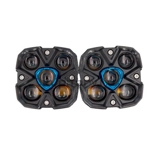 Комплект квадратных светодиодных фар 60 Ватт белый/желтый свет с переключением 12/24 Вольт FR1847