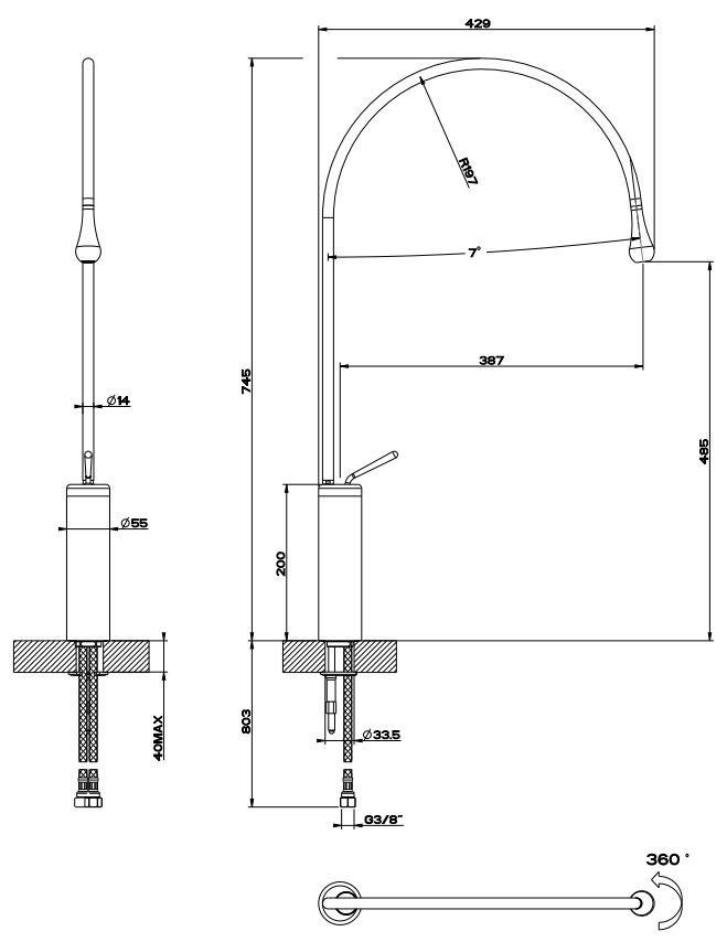 Gessi Goccia смеситель для раковины 33610 ФОТО