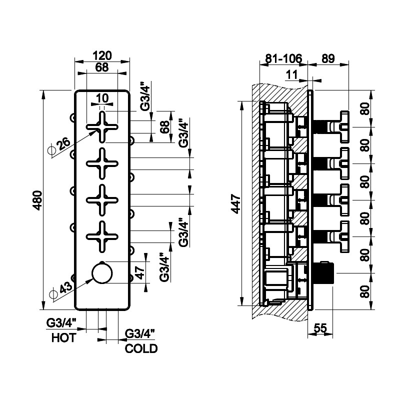 Gessi Inciso смеситель для душа 58228 ФОТО