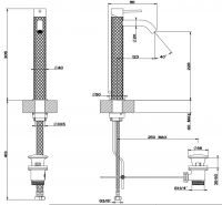 Gessi Intreccio смеситель для раковины 54104 с донным клапаном схема 2