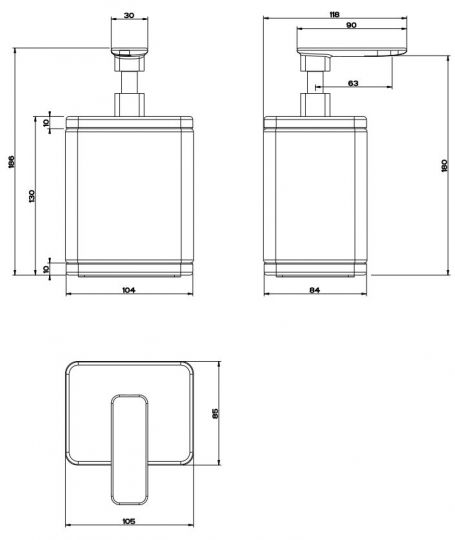 Gessi iSpa Диспенсер для жидкого мыла 41637 схема 2
