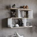 Полка настенная тип 14 Дуб Сонома, Белый Ясень