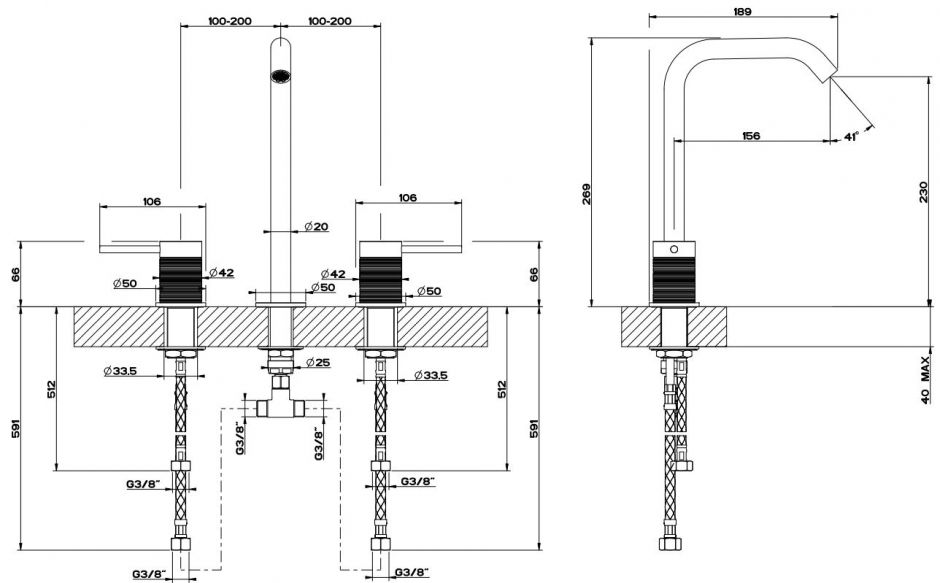 Gessi Trame смеситель для раковины 54311 высокий ФОТО