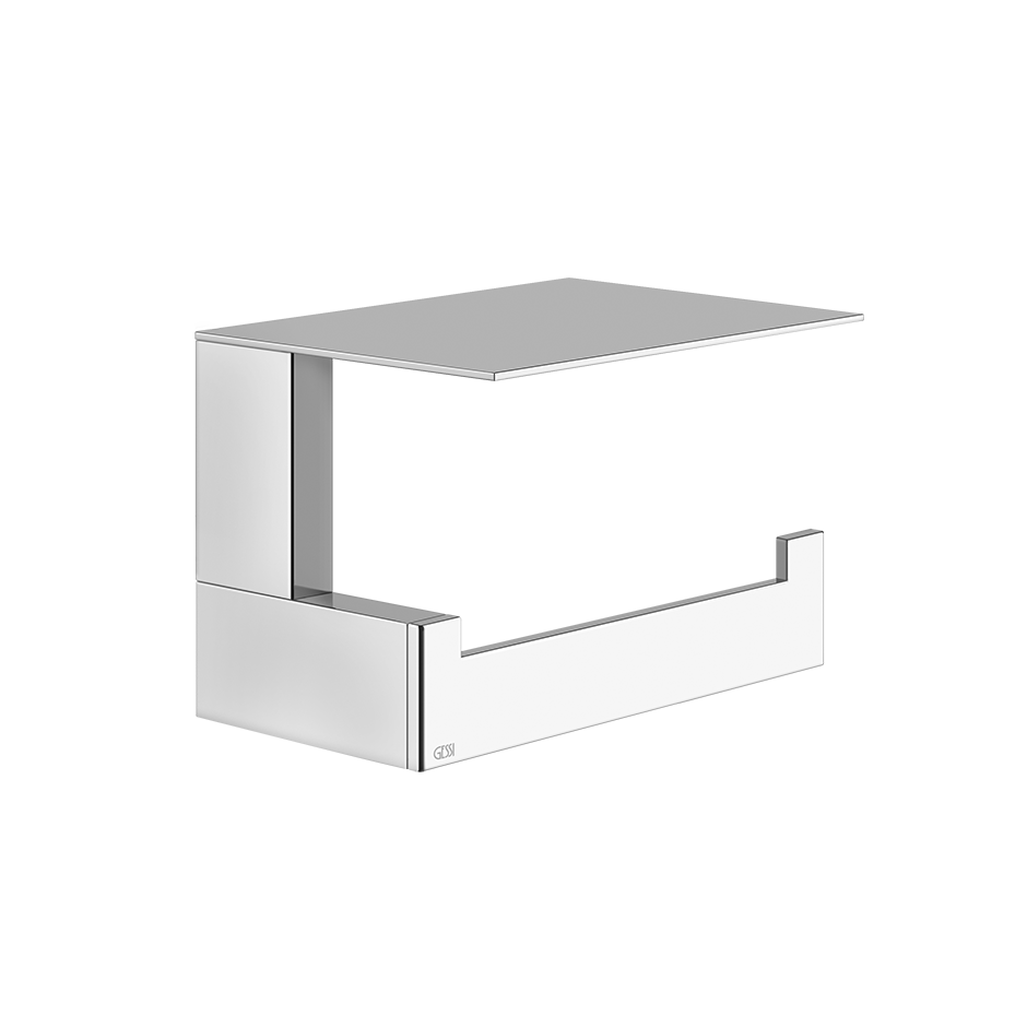 Держатель для туалетной бумаги с полочкой под телефон Gessi Rettangolo 20849