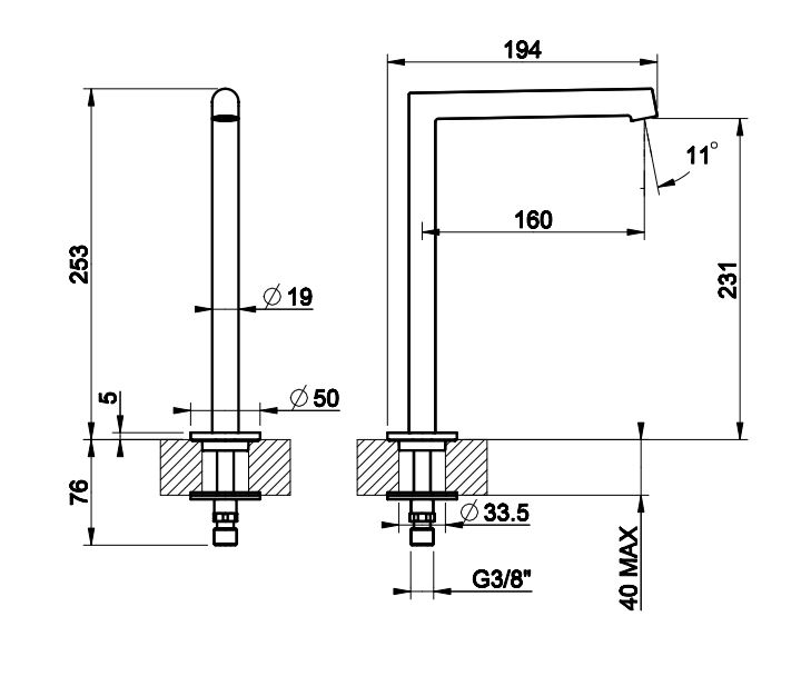 Излив для раковины Gessi Anello 63323 ФОТО