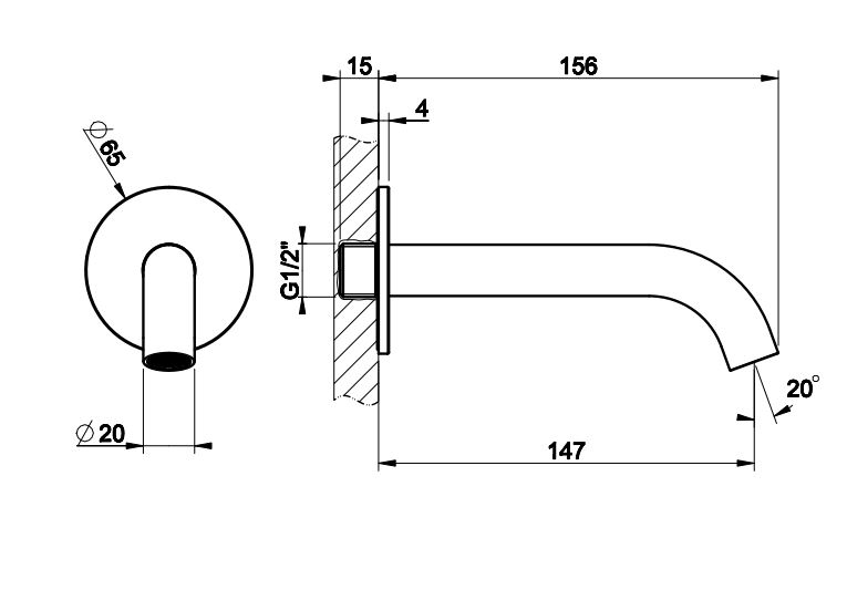 Излив настенный Gessi Flessa 54010 ФОТО
