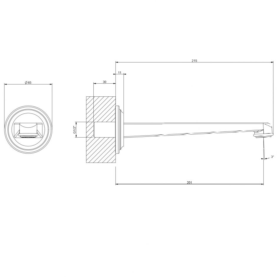 Излив настенный для ванны Gessi Venti20 65102 ФОТО
