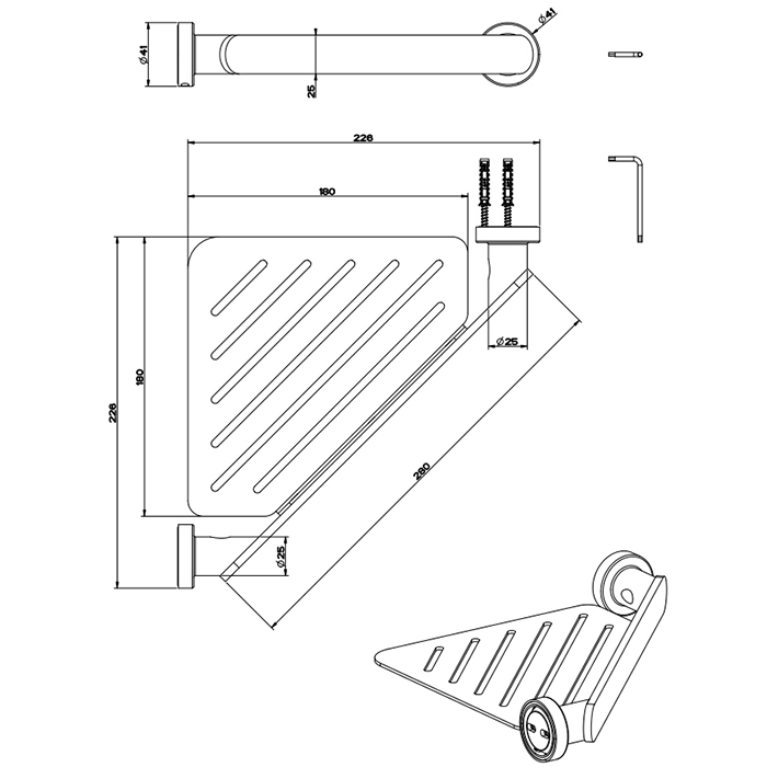 Полка Gessi Emporio accessories 38861 для ванны или душа ФОТО