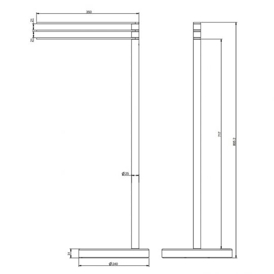 Полотенцедержатель напольный Gessi Emporio accessories 38939 схема 2