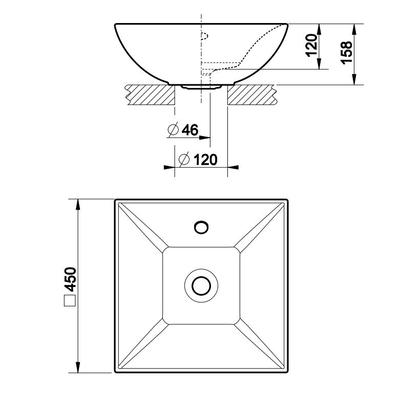 Раковина Gessi Mimi 37504 45х45 ФОТО