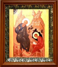 Икона Прохор, апостол от 70-ти в киоте с басмой Виноградная Лоза (UV-печать)(30792)