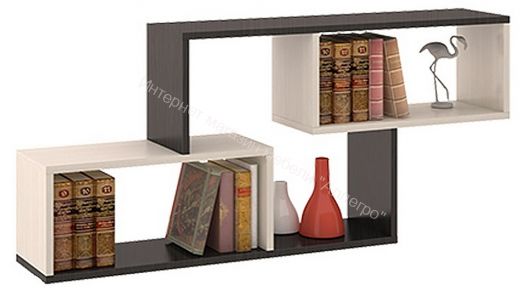 Полка настенная тип 4 Венге Цаво, Дуб молочный