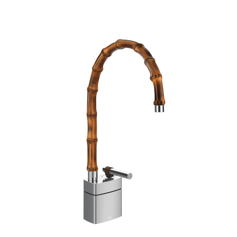 Изображение Смеситель для раковины Gessi Jacqueline 77029 средний со средним поворотным изливом и металлическим вентилем