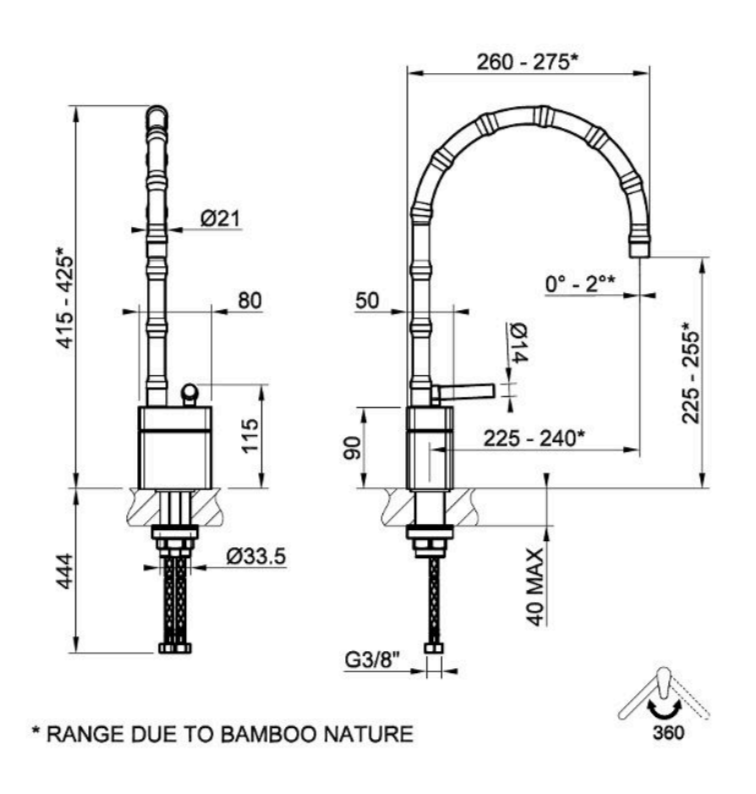 Смеситель для раковины Gessi Jacqueline 77029 средний со средним поворотным изливом и металлическим вентилем ФОТО