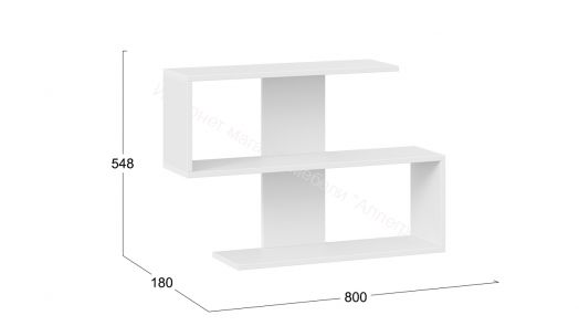 Полка настенная «Даймонд» Тип 1 - КМ+02.68.000.046 Белый Ясень