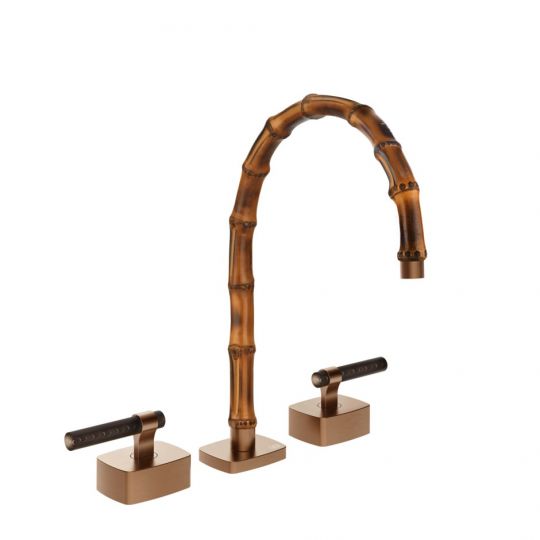 Смеситель для раковины Gessi Jacqueline 77215 со средним изливом и Г-образным вентилем под дерево схема 7