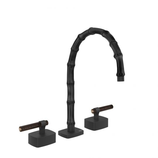 Смеситель для раковины Gessi Jacqueline 77215 со средним изливом и Г-образным вентилем под дерево схема 10