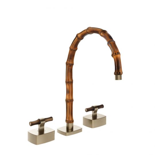 Смеситель для раковины Gessi Jacqueline 77217 со средним изливом и Т-образным вентилем под дерево на 3 отверстия схема 3