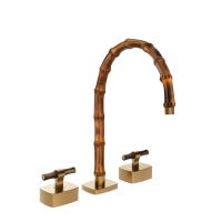 Смеситель для раковины Gessi Jacqueline 77217 со средним изливом и Т-образным вентилем под дерево на 3 отверстия схема 9