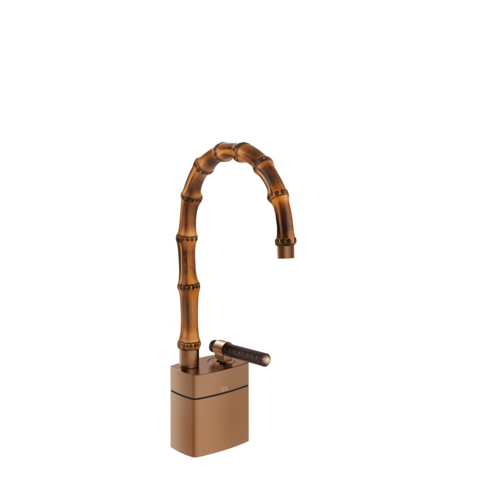 Смеситель для раковины Gessi Jacqueline 77227 средний с низким поворотным изливом и вентилем под дерево ФОТО