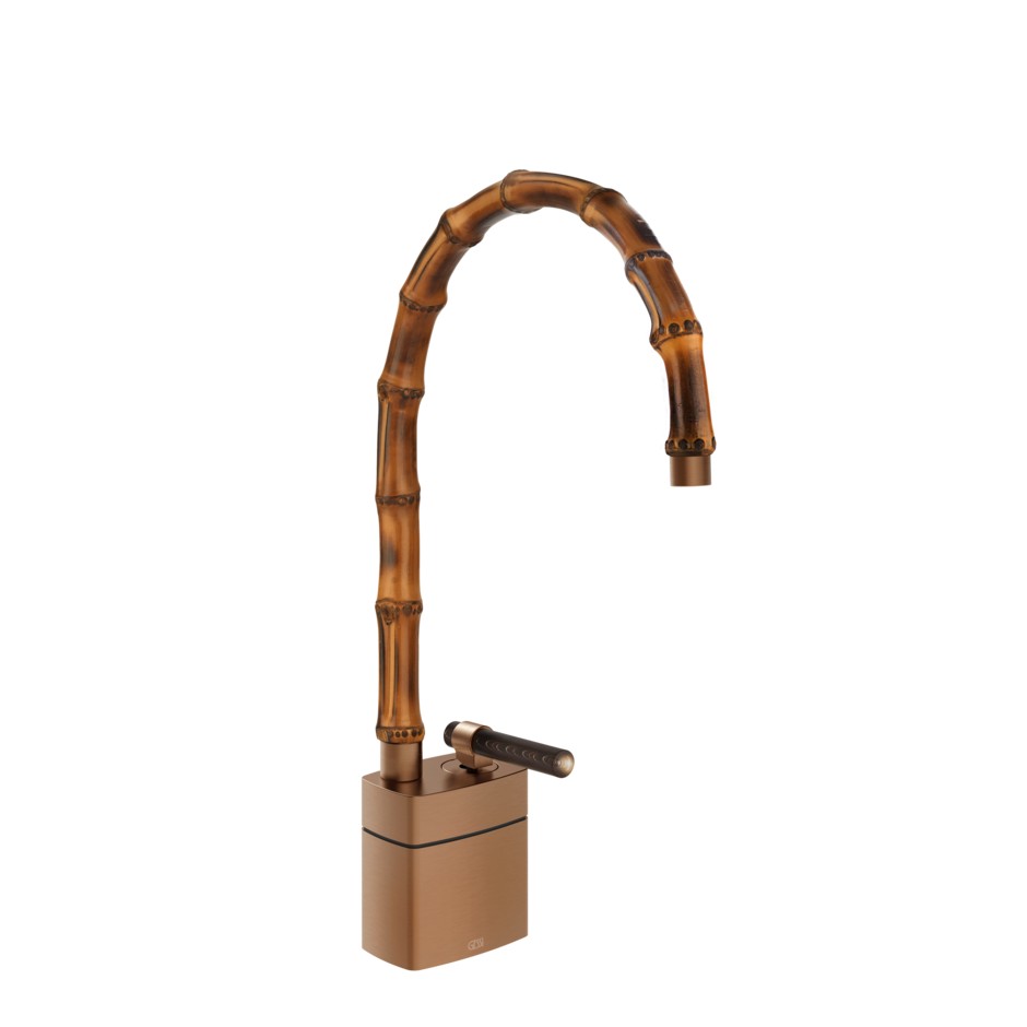 Смеситель для раковины Gessi Jacqueline 77229 средний со средним поворотным изливом и вентилем под дерево ФОТО