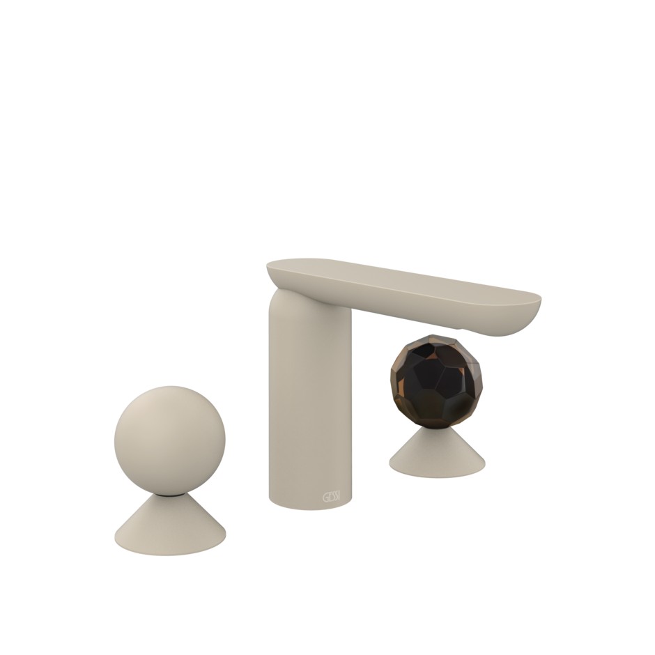 Смеситель для раковины Gessi Perle 74025 с вентилями-сферами из металла и муранского стекла Sfaccettato ФОТО