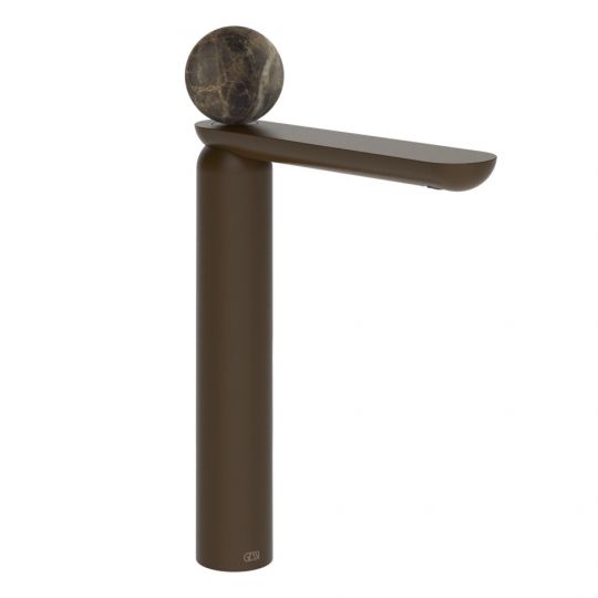 Смеситель для раковины Gessi Perle 74104 высокий без донного клапана с вентилем из мрамора Emperador Dark схема 8
