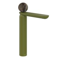 Смеситель для раковины Gessi Perle 74104 высокий без донного клапана с вентилем из мрамора Emperador Dark схема 13