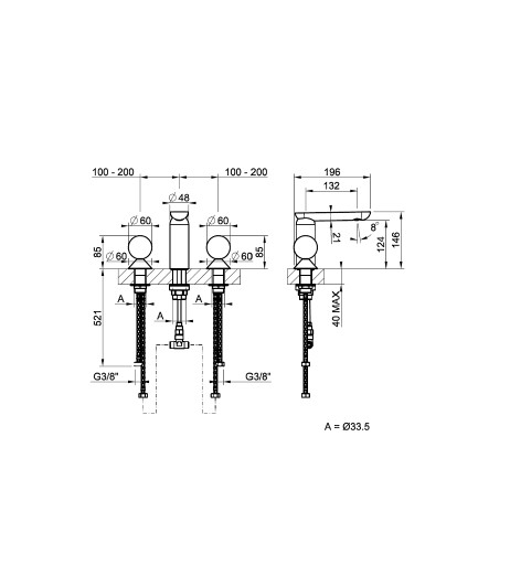 Смеситель для раковины Gessi Perle 74145 без донного клапана с вентилями-сферами из мрамора Emperador Dark и муранского стекла Battuto ФОТО