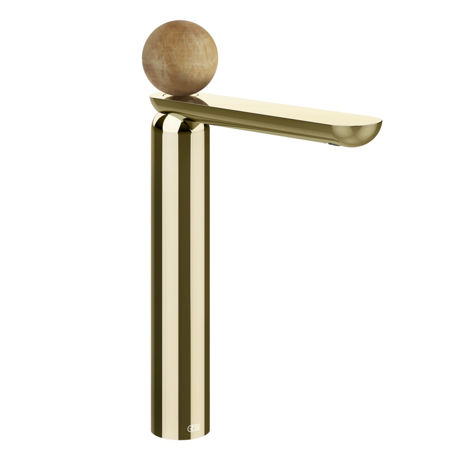 Смеситель для раковины Gessi Perle 74353 высокий с донным клапаном и вентилем из камня Onyx Cola ФОТО