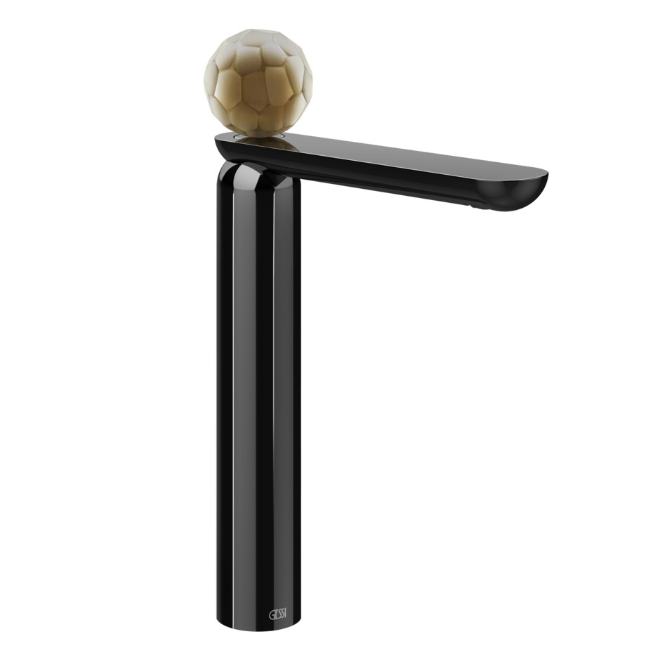 Смеситель для раковины Gessi Perle 74404 высокий без донного клапана с вентилем из из муранского стекла Battuto ФОТО