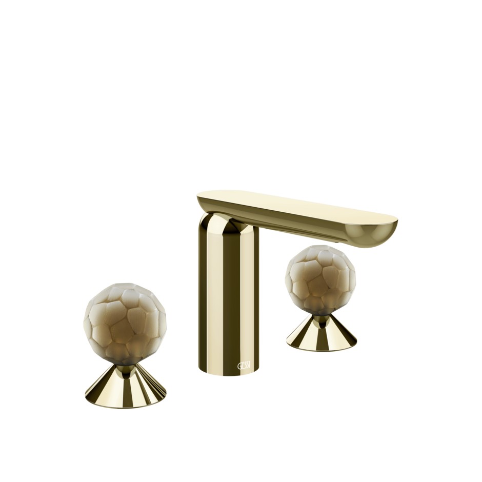 Смеситель для раковины Gessi Perle 74445 без донного клапана с вентилями-сферами из муранского стекла Battuto ФОТО
