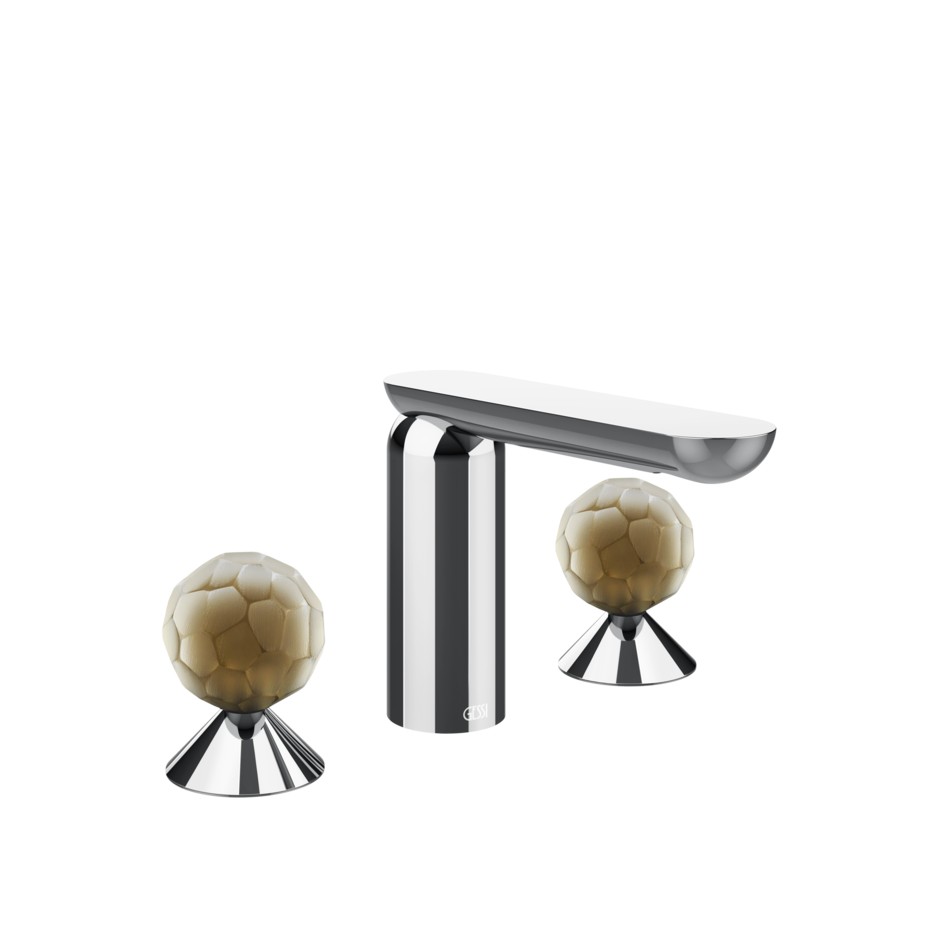 Смеситель для раковины Gessi Perle 74445 без донного клапана с вентилями-сферами из муранского стекла Battuto ФОТО