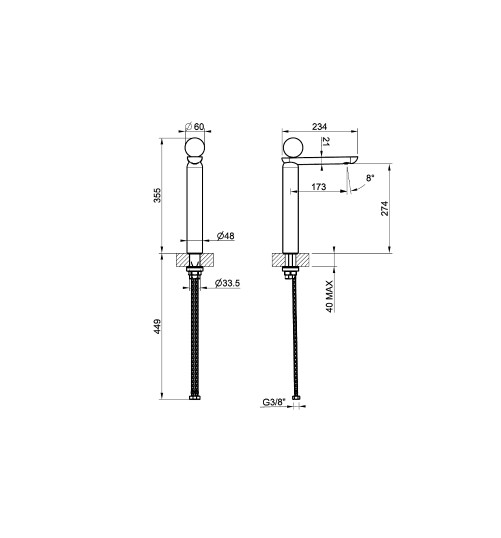 Смеситель для раковины Gessi Perle 74604 высокий без донного клапана с вентилем из из муранского стекла Pulegoso ФОТО