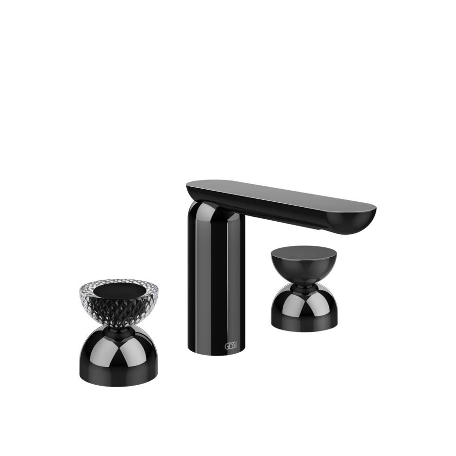 Смеситель для раковины Gessi Perle 74796 без донного клапана, с вентилями-полусферами из металла и муранского стекла Balloton ФОТО