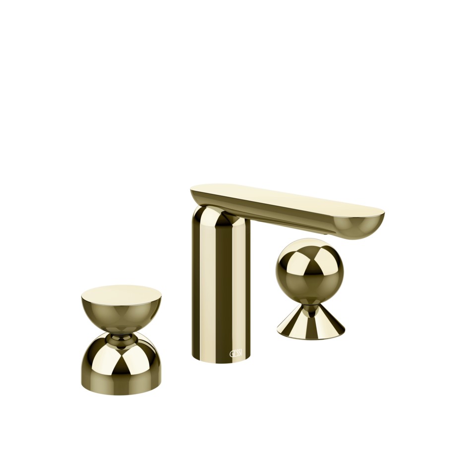 Смеситель для раковины Gessi Perle 74908 без донного клапана с металлическими вентилями-полусферой и сферой ФОТО