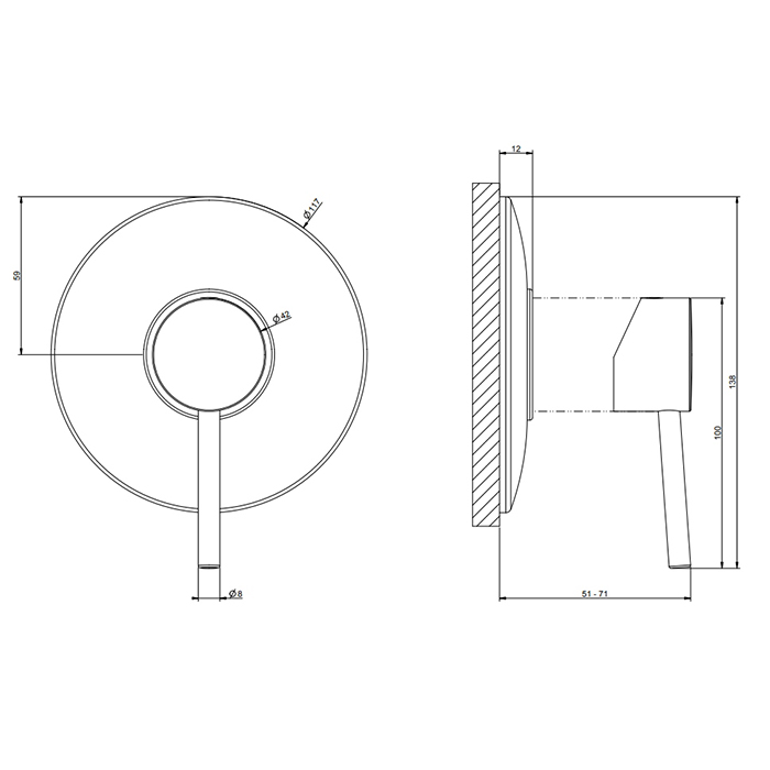 Смеситель скрытого монтажа в душевую Gessi Emporio Via tortona на 1 позицию 18761 ФОТО
