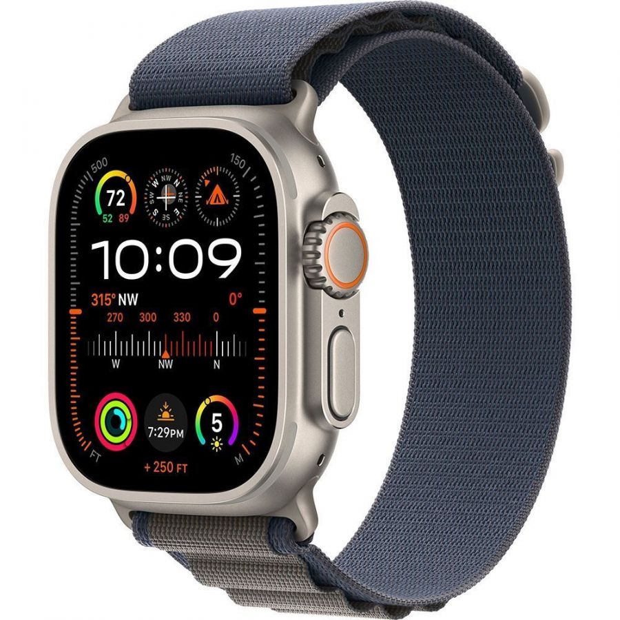 Часы Apple Watch Ultra 2 GPS + Cellular 49mm Natural Titanium Case with Blue Alpine Loop (S)