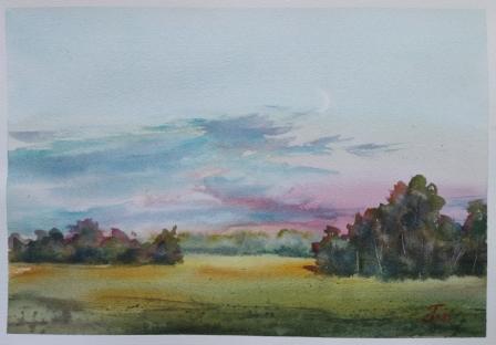 Акварель "Закат"