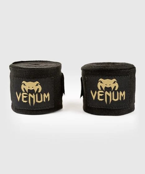 Бинты боксерские VENUM Kontact 2.5м чёрно-золотистые, артикул VENUM-0430-126