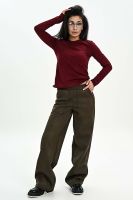 Брюки из мягкой эко замши [хаки]