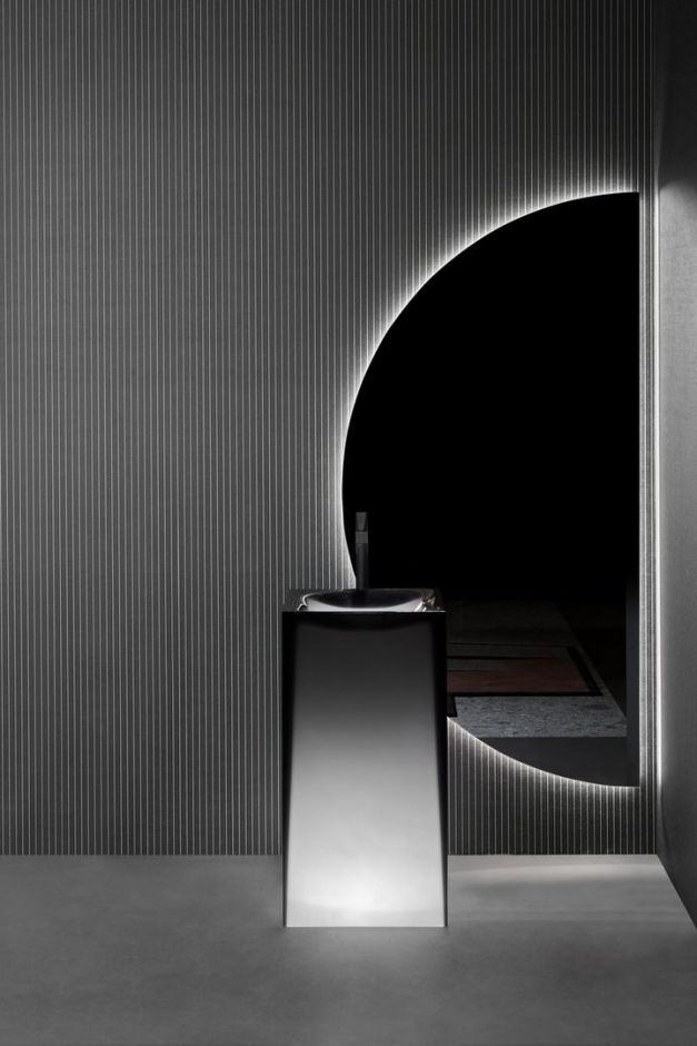 Напольная раковина Antonio Lupi Lavabi AURA 45х45 см с подсветкой и без ФОТО