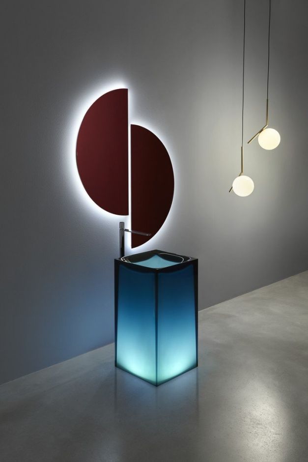 Напольная раковина Antonio Lupi Lavabi AURA 45х45 см с подсветкой и без ФОТО