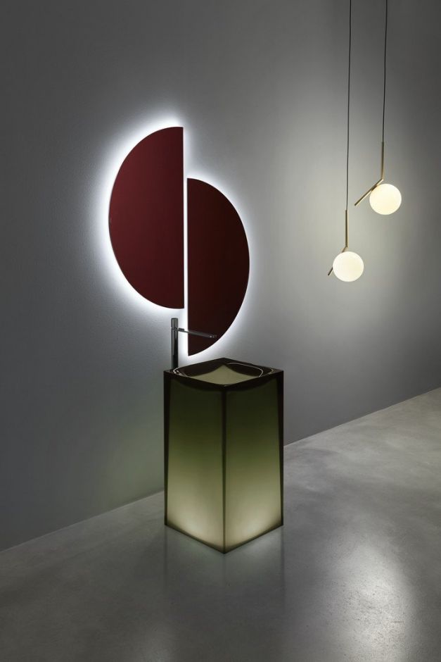 Напольная раковина Antonio Lupi Lavabi AURA 45х45 см с подсветкой и без ФОТО