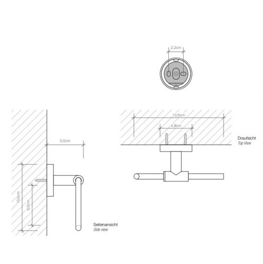 Держатель для туалетной бумаги Decor Walther Basic на стену 05301 схема 2 Держатель для туалетной бумаги Decor Walther Basic на стену 05301 схема 2