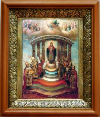 Икона София - Премудрость Божия в киоте с басмой Виноградная Лоза (UV-печать)(33168)