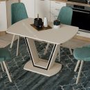 Стол обеденный «Дели» Тип 2 Бежевый софт, Стекло матовое бежевое