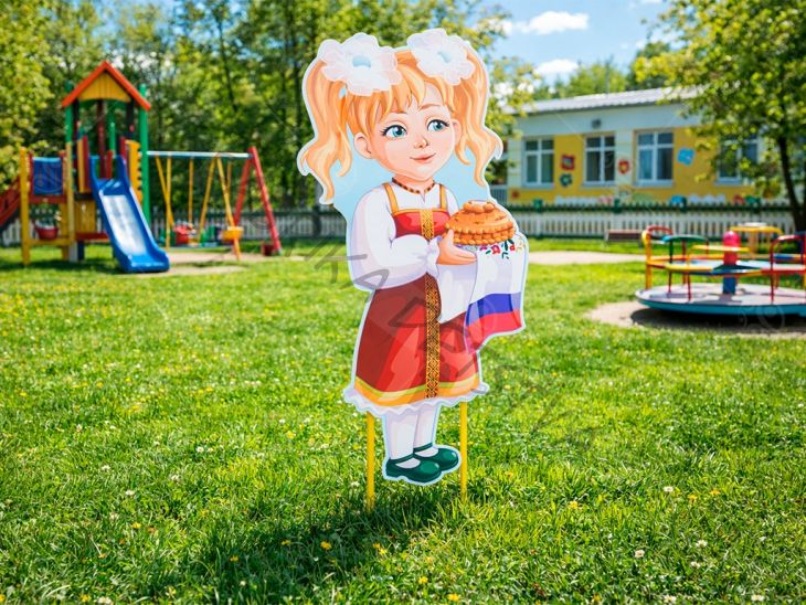 Уличная фигура "Оленька с караваем"