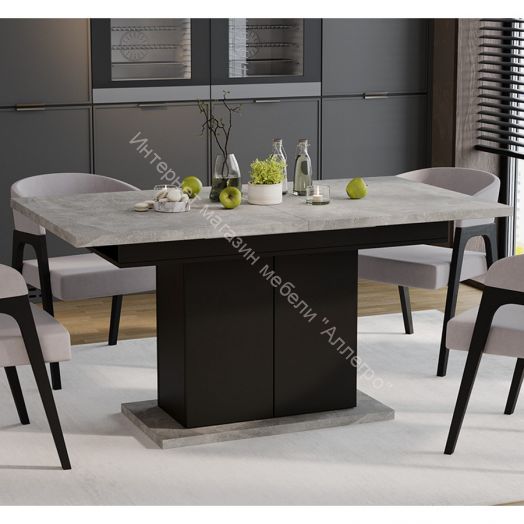 Стол раздвижной «Детройт» Тип 1 - 009.000.000 Черный, Ателье светлый