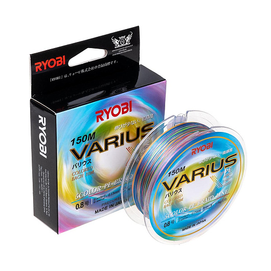 Шнур Ryobi "VARIUS" PE 8X #0.8/148мм. Multi Colour